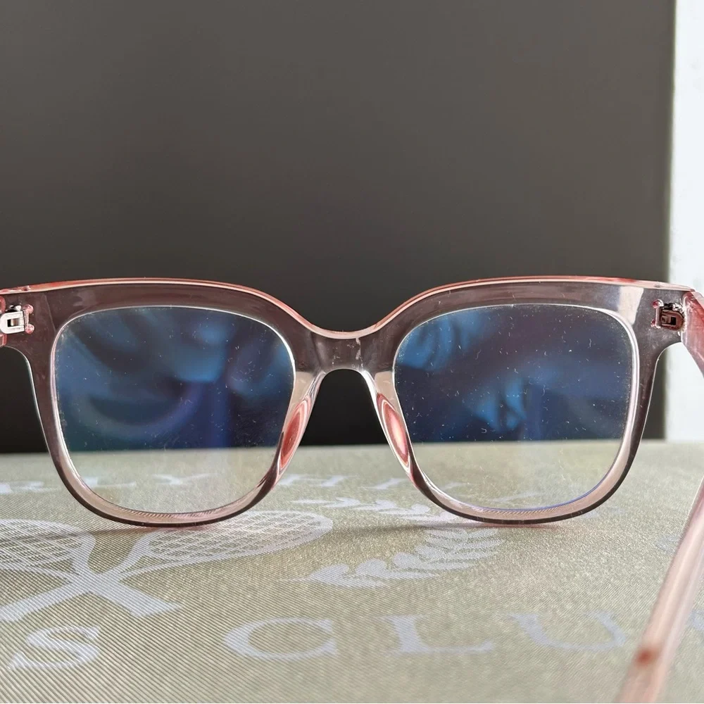 Blue Light Blocking Glasses 49mm Square Frame in Pink Fifth & Ninth